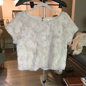 Maeve Cream Textured Crop Top